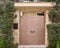 Contemporary house entrance metallic brown door, Athens suburbs, Greece