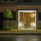 Contemporary house entrance night view