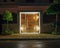 Contemporary house entrance night view