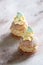 Contemporary key lime choux buns with craquelin