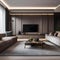 A contemporary living room with a sectional sofa and a wall-mounted entertainment unit3