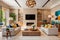 Contemporary Living Space with Natural Logic Color Harmony, AI Generated