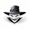 Contemporary Minimalist Style Illustration Of Happy Evil Angry Dark Hat Mask