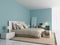 Contemporary modern light blue bedroom