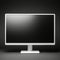 Contemporary Multimedia White Monitor Isolated On Black Background