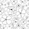 Contemporary nature seamless pattern. One line various flowers.