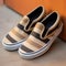 Contemporary Op Art Vans Slip On Striped Sneakers In Taupe
