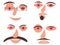 Contemporary portrait. Set of faces with expressive emotions in a modern style. Male avatars isolated on white background. Vector