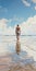 Contemporary Realist Portraiture: Charles Walking Alone On The Beach