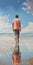 Contemporary Realist Portraiture: Matthew Walking Alone On The Beach