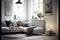 Contemporary Scandinavian Living Room Interior,hyperrealism, photorealism, photorealistic