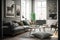 Contemporary Scandinavian Living Room Interior,hyperrealism, photorealism, photorealistic