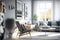 Contemporary Scandinavian Living Room Interior,hyperrealism, photorealism, photorealistic