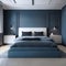 Contemporary Sensibility: Blue and Black Bedroom Interior Design Excellence