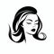 Contemporary Siren: Bold Stencil Logo Of Girl Portrait From Beauty Salon