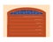 Contemporary solid garage, beautiful door, building for storage transport, cartoon style vector illustration, isolated