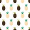 Contemporary summer pineapple seamless vector pattern. Abstract modern seamless background. Repeating tropical