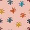 Contemporary Tropical palm collage seamless pattern. Cut out shapes illustration.