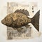 Contemporary Wall Art: Taupe Fish With Swirls And Ornament