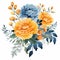 Contemporary Watercolor Floral Design With Marigold Arrangement