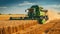 Contemporary Wheat Harvesting with a Modern Combine Harvester in Action