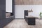 Contemporary wooden loft kitchen studio interior. Designs concept.