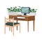 Contemporary Workspace Flat Composition