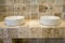 Contemporay `his n hers` wash basins