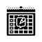 content calendar social media glyph icon vector illustration