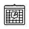 content calendar social media line icon vector illustration