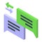 Content chat icon isometric vector. Service market