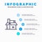 Content, Creative, Digital, Media, Publishing Line icon with 5 steps presentation infographics Background