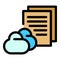 Content data cloud icon vector flat