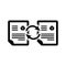 Content, data sharing icon. Simple black vector graphics