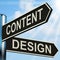 Content Design Signpost Means Message And Graphics