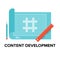 Content development flat illustration