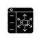 Content distribution platforms black glyph icon