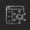 Content distribution platforms chalk white icon on dark background