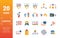 Content icon set. Include creative elements cost per click, crowdsourcing, curation, exit rate, gamification icons. Can be used