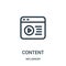 content icon vector from influencer collection. Thin line content outline icon vector illustration