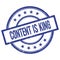 CONTENT IS KING text written on blue vintage round stamp