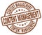 content management brown stamp