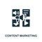 Content Marketing icon. Monochrome simple Marketing Strategy icon for templates, web design and infographics
