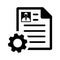 Content, setting, manage, management icon. Black vector design