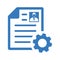 Content, setting, manage, management icon. Blue vector design