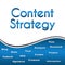 Content Strategy Wordcloud Blue Square