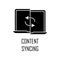 content syncing icon. Element of Web Development for mobile concept and web apps. Detailed content syncing icon can be used for we