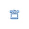 Content syncing,laptop media line icon concept. Content syncing,laptop media flat vector symbol, sign, outline