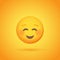 Contentment emoticon smile icon with shadow for social network design