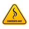 Contents hot vector warning sign